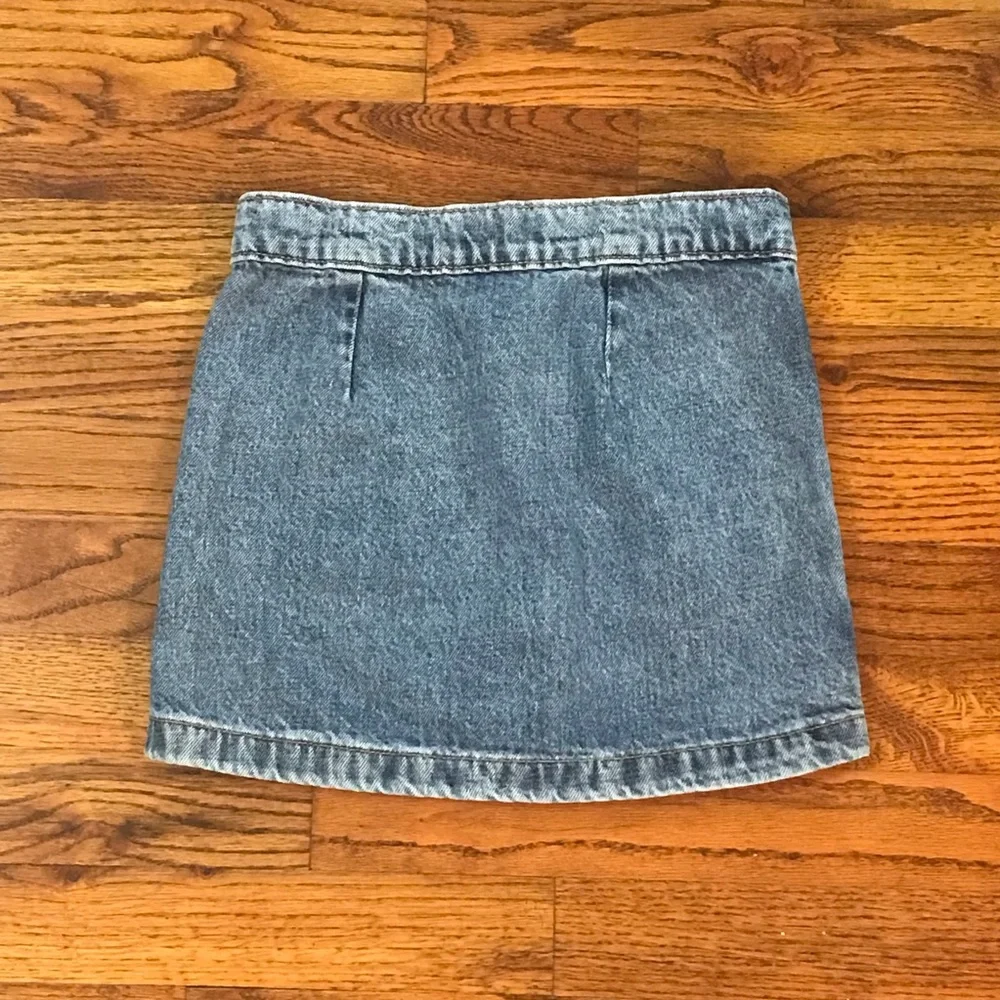 Old Navy Blue Jean Denim Skirt School Uniform Bottoms Girls 6 / 7 Small Pockets
